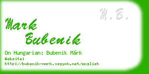 mark bubenik business card